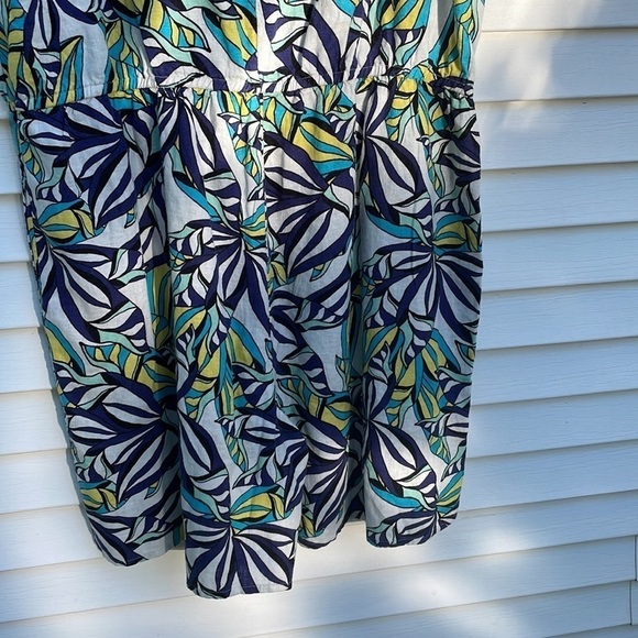 JASON WU XL Linen Romper Blue Palm Playsuit - Picture 11 of 12